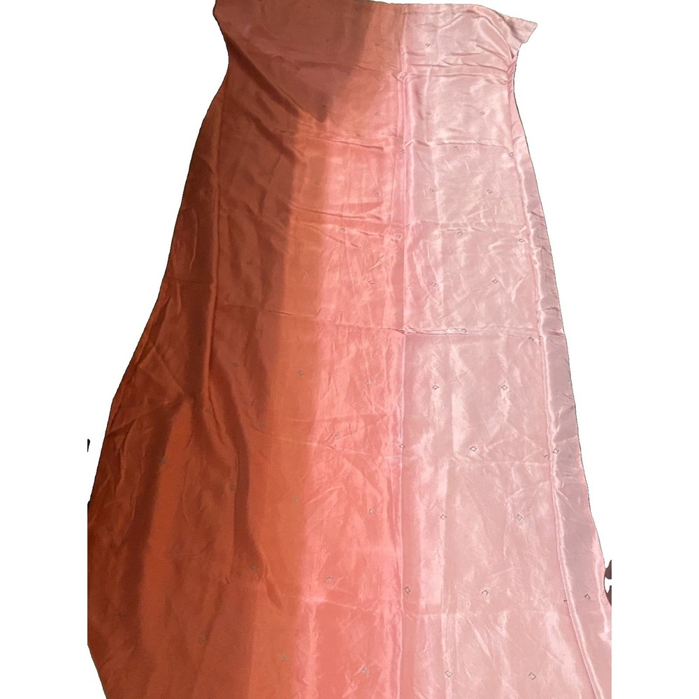 75x38' Ombré Pink Wrap Scarf With Sage Green Side With Simple Design Embroidery